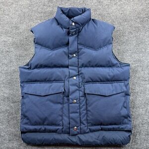 Vintage Campus Rugged Country Vest Mens Medium Blue Down Puffer Insulated 80s
